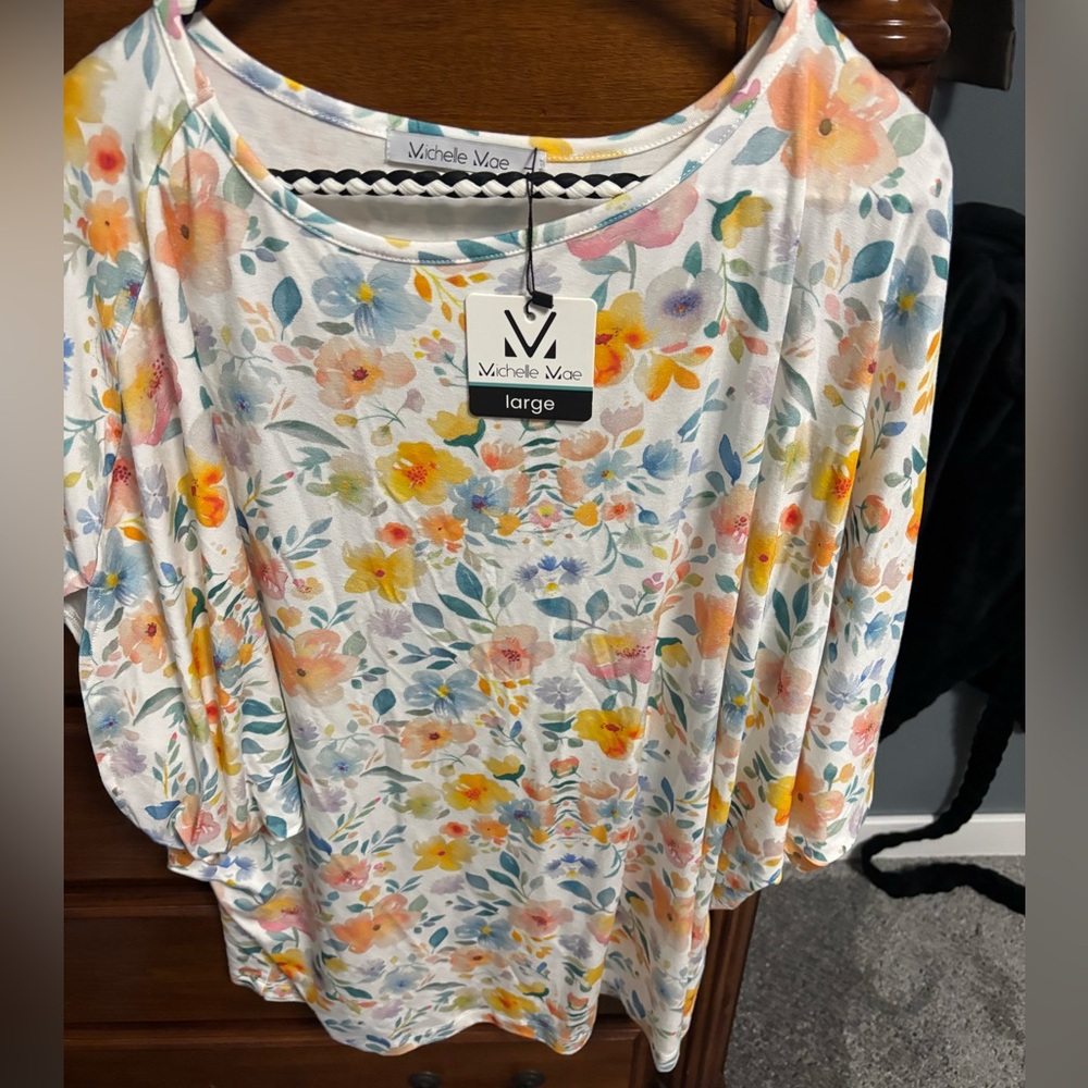 Michelle Mae Floral Blouse - Pastel Multicolor